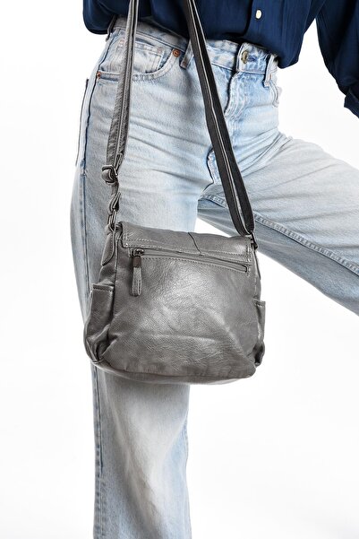 571 Collections Çanta Τσάντα ώμου από συνθετικό δέρμα γκρι (Μοντέλο: 571-13-13N)