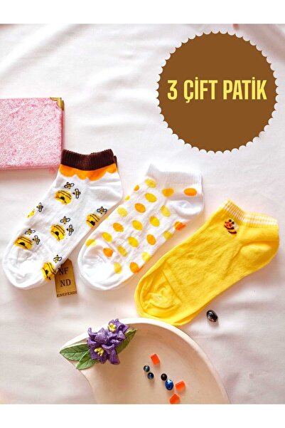 ENEFENDİ 3 PERECHI DE Ciorapi de damă, moale, fără cusături, din bumbac, cu model, 36-40