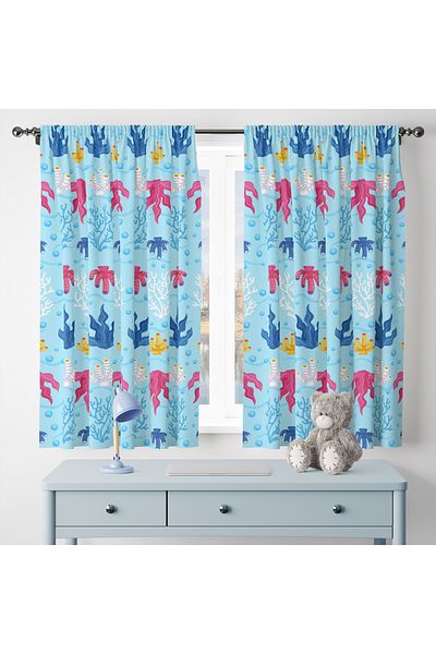Viadela Fun and Colorful Children's Background Curtain - for Cheerful Rooms (Single Wing)