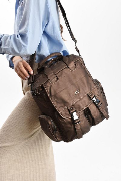 571 Collections Çanta Faux Leather Shoulder Bag Bronze (Model: 571-13-10H)