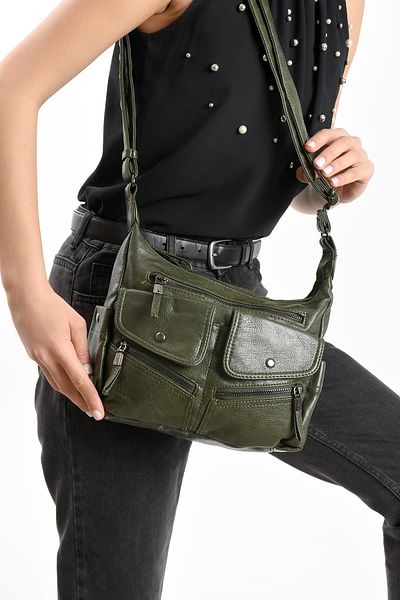 571 Collections Çanta Green Faux Leather Shoulder Bag (Model: 571-13-13J)