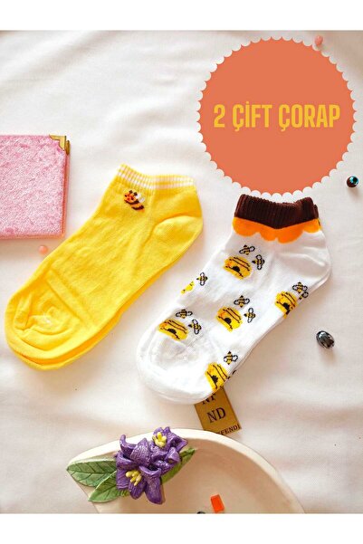 ENEFENDİ 2 чифта чорапи без шевове с шев на пръстите, мек памук, къси до глез...