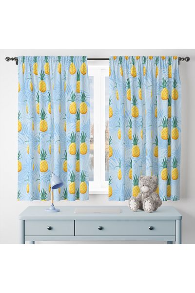 Viadela Fruit Patterned Background Curtain - Vibrant and Fresh Design (Single Wing)