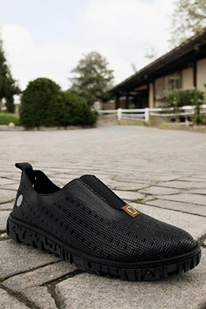 Mammamia D25ya-665 Siyah Hakiki Deri Tam Ortopedik Casual Günlük Kadın Ayakkabı