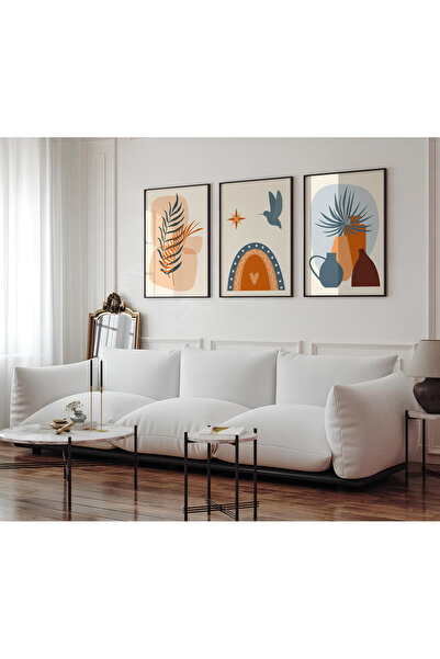 ARTCASTLE Set de 3 tablouri cu ramă din lemn Bird