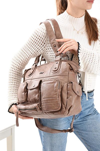 571 Collections Çanta Чанта през рамо от изкуствена кожа, цвят норка (модел: 571-13-13L)