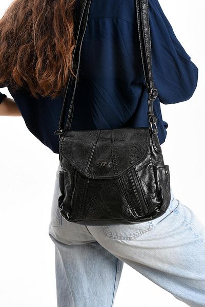 571 Collections Çanta Faux Leather Shoulder Bag Black (Model: 571-13-13N)