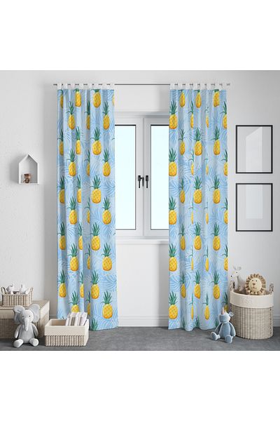 Viadela Fruit Patterned Background Curtain - Vibrant and Fresh Design (Single Wing)