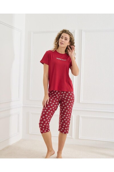 Mihra Жіночий комплект піжами Milan Kapri 50108 - червоний