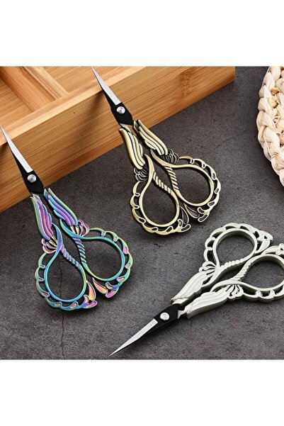 OZN AKSESUAR Söz Nişan Makası, Kurdele Açılış Özel Gün Merasim Dikiş Nakış Makası antik bronz