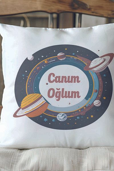 qoeuyl boutique My Dear Son Printed Family Gift Fiber Filled Decorative Pillow