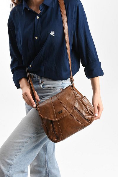 571 Collections Çanta Чанта за през рамо от изкуствена кожа, кафява (модел: 571-13-13N)
