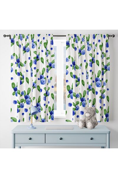 Viadela Fruit Patterned Background Curtain - Vibrant and Fresh Design (Single Wing)