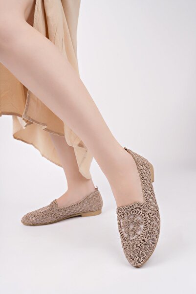 Moda Frato SR-300 Сламени балерини Ежедневни дамски обувки Начало Балерини Домашни обувки