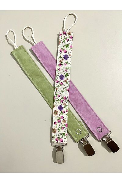melsia Set of 3 - Baby Pacifier Strap - Pacifier Chain - Baby Girl Gift