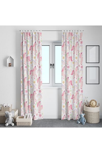 Viadela Fun and Colorful Children's Background Curtain - for Cheerful Rooms (Single Wing)
