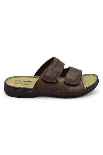 ISPARTALILAR 4412 Orthopedic Sole Men's Slippers Men's Velcro Slippers Sandals