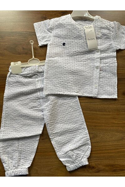 Pierre Cardin Patterned Woven 2-Piece Set with Side Buttons and Rubberized Legs