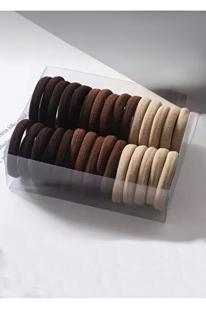 isaland Γυναικείο Σετ αγκράφες 50 τεμαχίων καφέ καουτσούκ