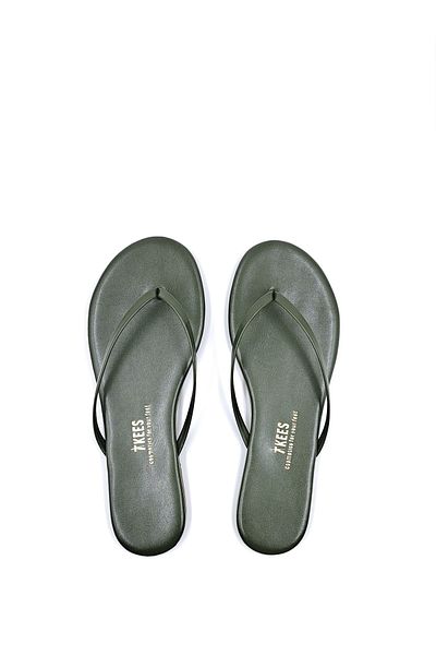 Tkees Classic Women's Khaki Green Stylish Flip Flops