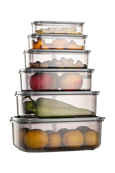 Buclee Set of 18 36-Piece Rectangular Storage Containers Bpa-Free for Kitchen, Pantry Organizer Food Storage Container