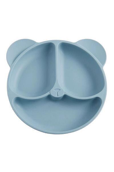 Choice Blue Bear Bowl 20cm 1pc 20x20x3cm Cute Bear Baby Food Supplement Tableware - Food Grade Silicone Suc