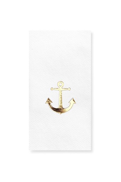 Story 40X40 cm Gold Marine Pattern Paper Napkins, Gold 16 Pcs 1/8 Fold White