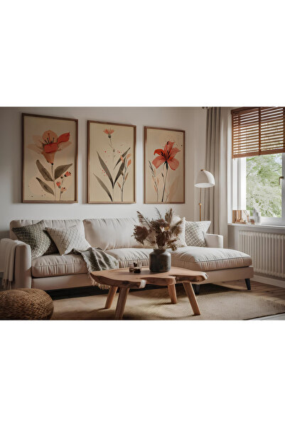 ARTCASTLE 3-компонентен комплект картини с дървена рамка Flow