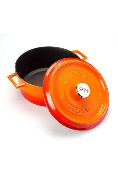 Lava Pot Mini Round Orange Trendy Lid 28 cm