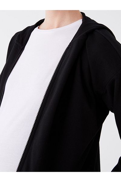 LC Waikiki Hooded Solid Long Sleeve Maternity Sports Cardigan - L