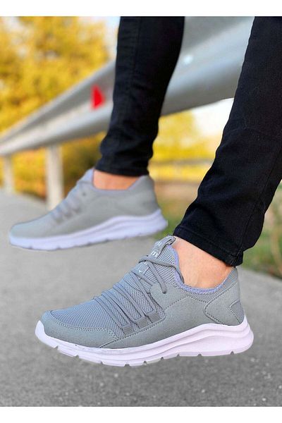 Deri De Luxe Gray Mesh Men's Sports Shoes