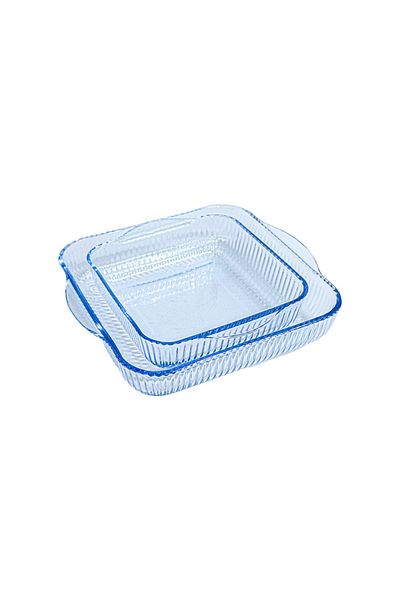 Dania 2-Piece Turkish Striped Square Oven Tray Set