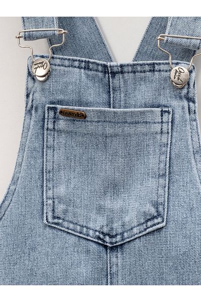 MixMax Bebe Girl's Star Detailed Denim Salopet