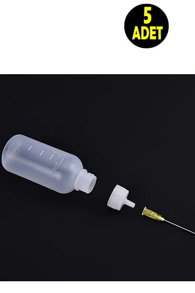 usin 5Pcs 50ml with Scale Machine Oil Lubrication Solder Flux Liquid Glue Alcohol Bottle with Syringe Dropper Bottle