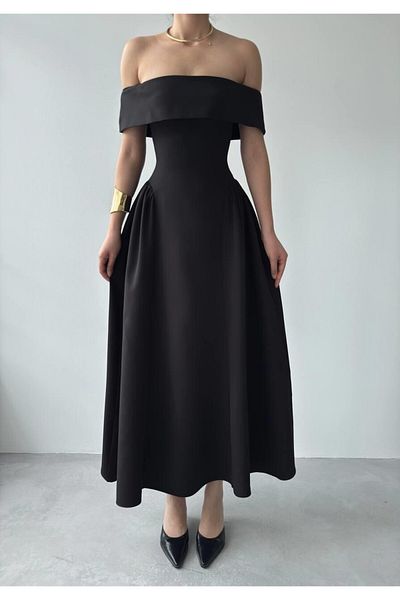 Julidress Rochie de seară premium creion cu guler plisat, lungă, rochie de ocazie