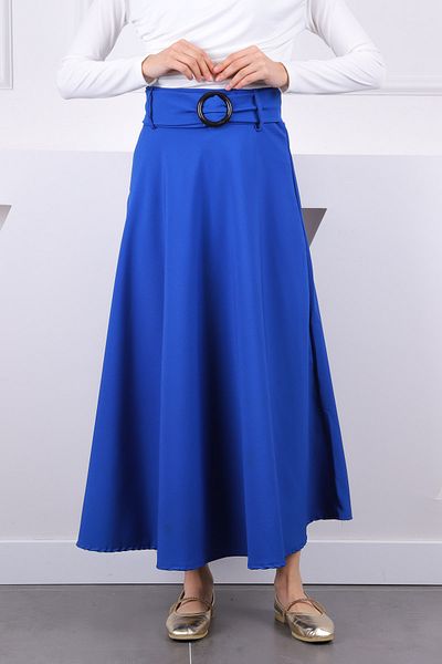 İmajButik Saks Μπλε φούστα με ζώνη μέσης