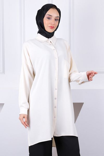 İmajButik Πέτρινη Linda Tunic με μονή τσέπη
