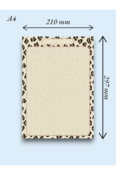 Mirya Notes A4 Leopard Patterned Notepad - Notepad - Memo Pad (Squided) - 50 Sheets