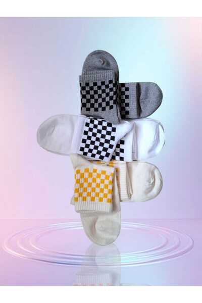 esen Cotton Color Color Women's College Socks 6 Pack