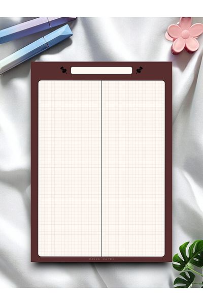 Mirya Notes A4 Fastener Patterned Notepad - Notepad - Notepad (Checked)