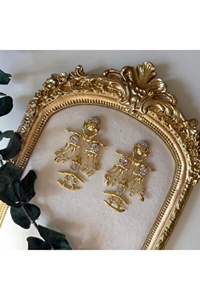 Alice İsstanbul Brand White Stone Face Earrings