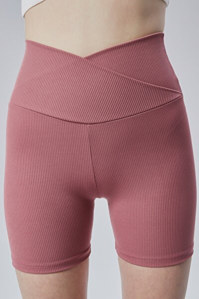 FLAMOVA KADIN YÜKSEK BEL FİTİLLİ BIKER BASIC SPOR ŞORT