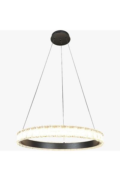 Btm Luxury Modern Black LED Chandelier with Three Lights and Remote 60cm