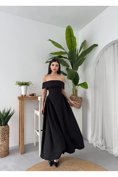 Julidress Rochie de seară premium creion cu guler plisat, lungă, rochie de ocazie