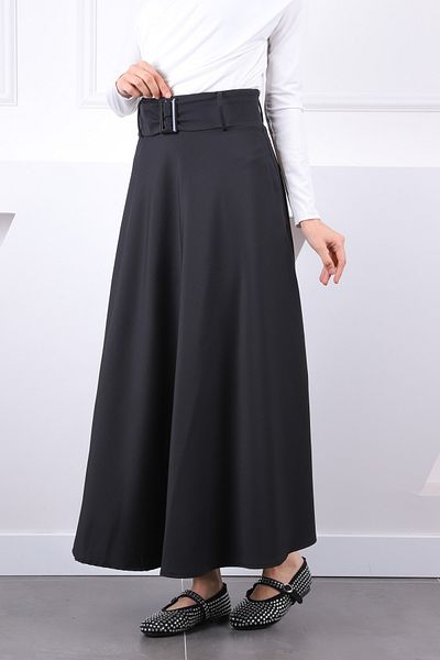 İmajButik Μαύρη φούστα με ζώνη μέσης