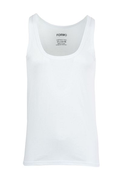 FORMO 3-Piece Men's 100% Cotton White Natural Combed Cotton Undershirt