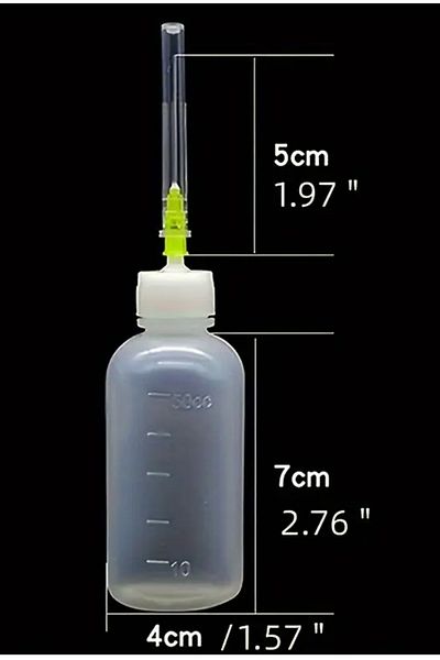 usin 50ml with Scale Machine Oil Lubrication Solder Flux Liquid Glue Alcohol Bottle with Syringe Dropper Bottle