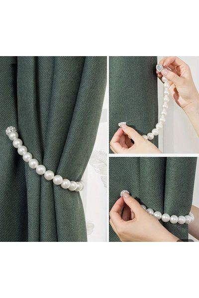 So Iconic 2Pcs Abs Pearlescent Magnetic Curtain Collection Accessory