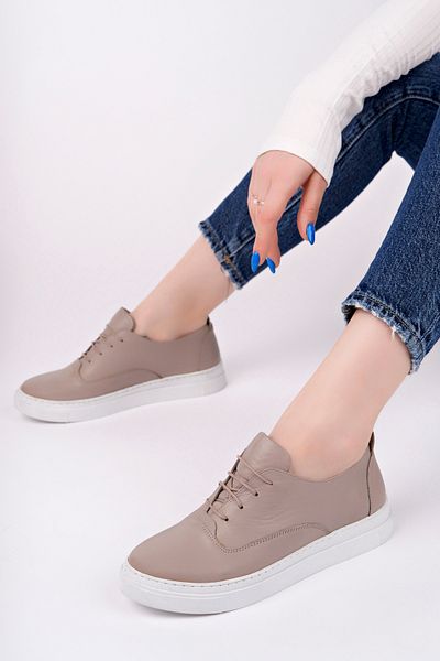 Deripabuc Genuine Leather Mink Women's Leather Sneakers Vns-m01