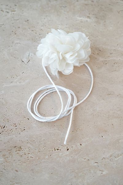 İstoria Bridal Satin Rose Necklace, Lace up Choker Necklace, Flower Necklace